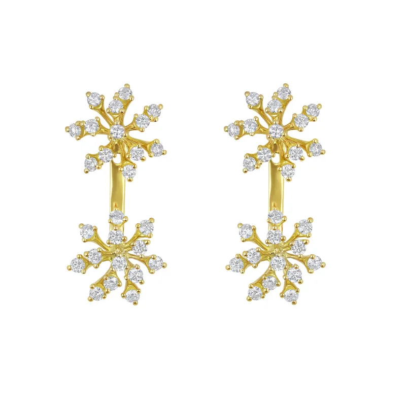 18k Luminus Yellow Gold Earring With 0.75 Cts Vs-Gh Diamonds