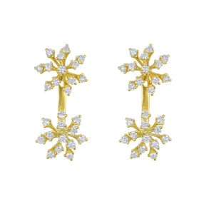 18k Luminus Yellow Gold Earring With 0.75 Cts Vs-Gh Diamonds