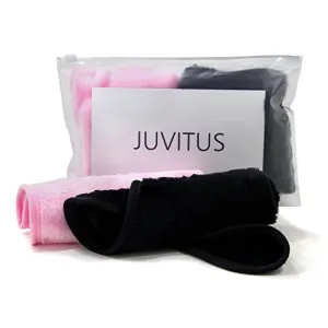 2-Pack Extra Large Reusable Makeup Remover Cloth with Deluxe Travel Bag Removes Makeup and Exfoliates Skin, Machine Washable