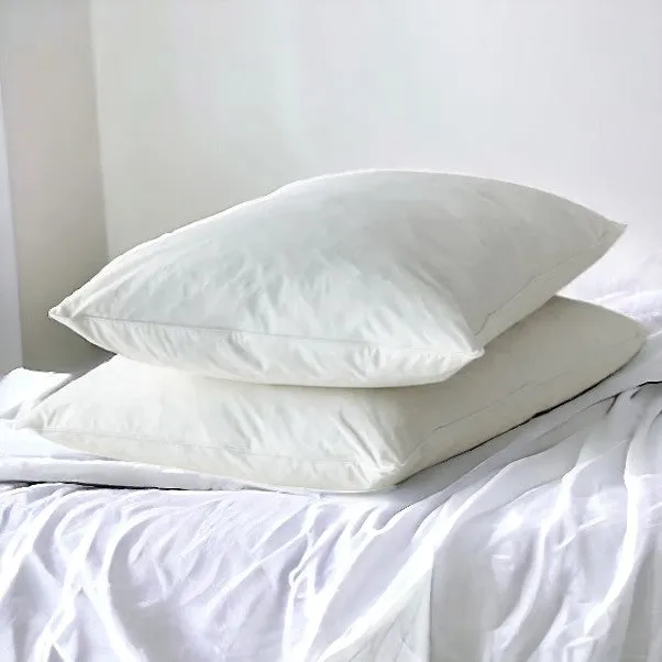 2 Pack Premium Cotton Duck Feather Pillows Medium Density
