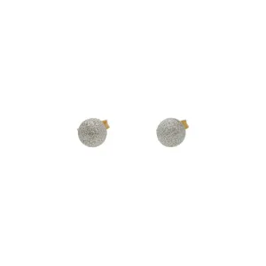 22K Multi Tone Gold Glass Blast Ball Studs