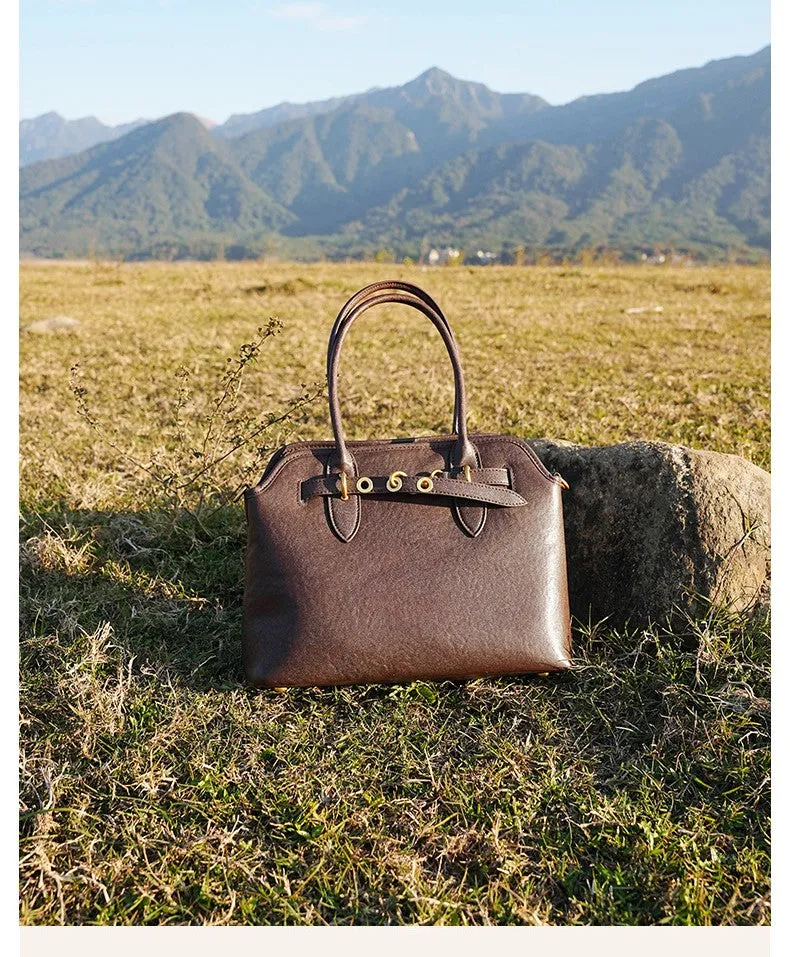 31CM leather large capacity shoulder carrying crossbody bag 2967 coffee