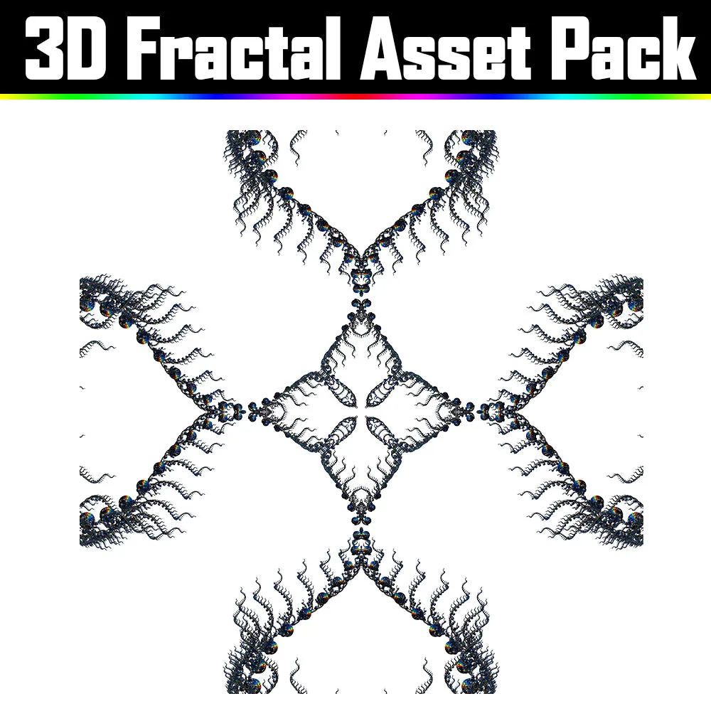 3D Fractal Asset Pack - Psychedelic Art Graphic Assets
