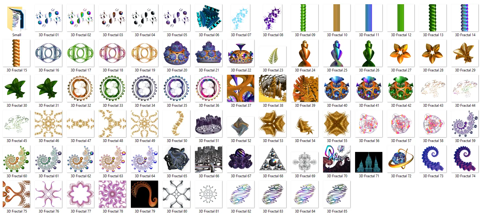 3D Fractal Asset Pack - Psychedelic Art Graphic Assets