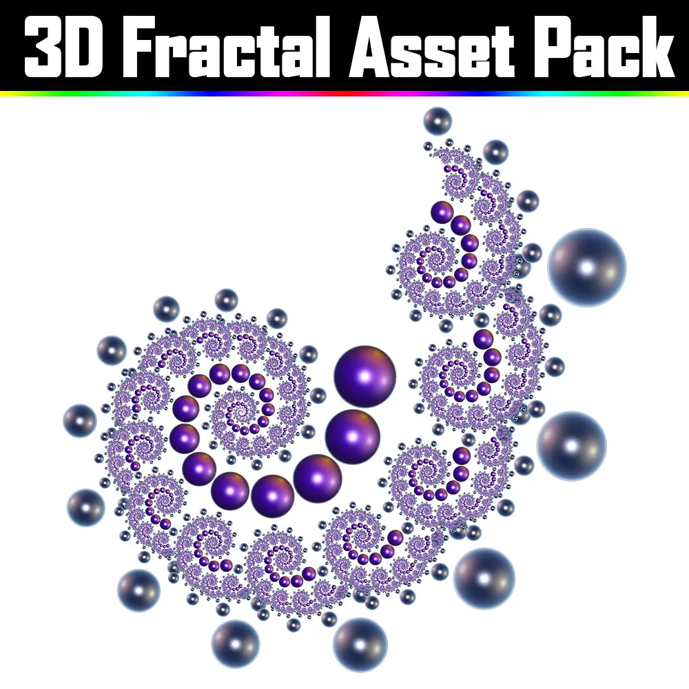 3D Fractal Asset Pack - Psychedelic Art Graphic Assets