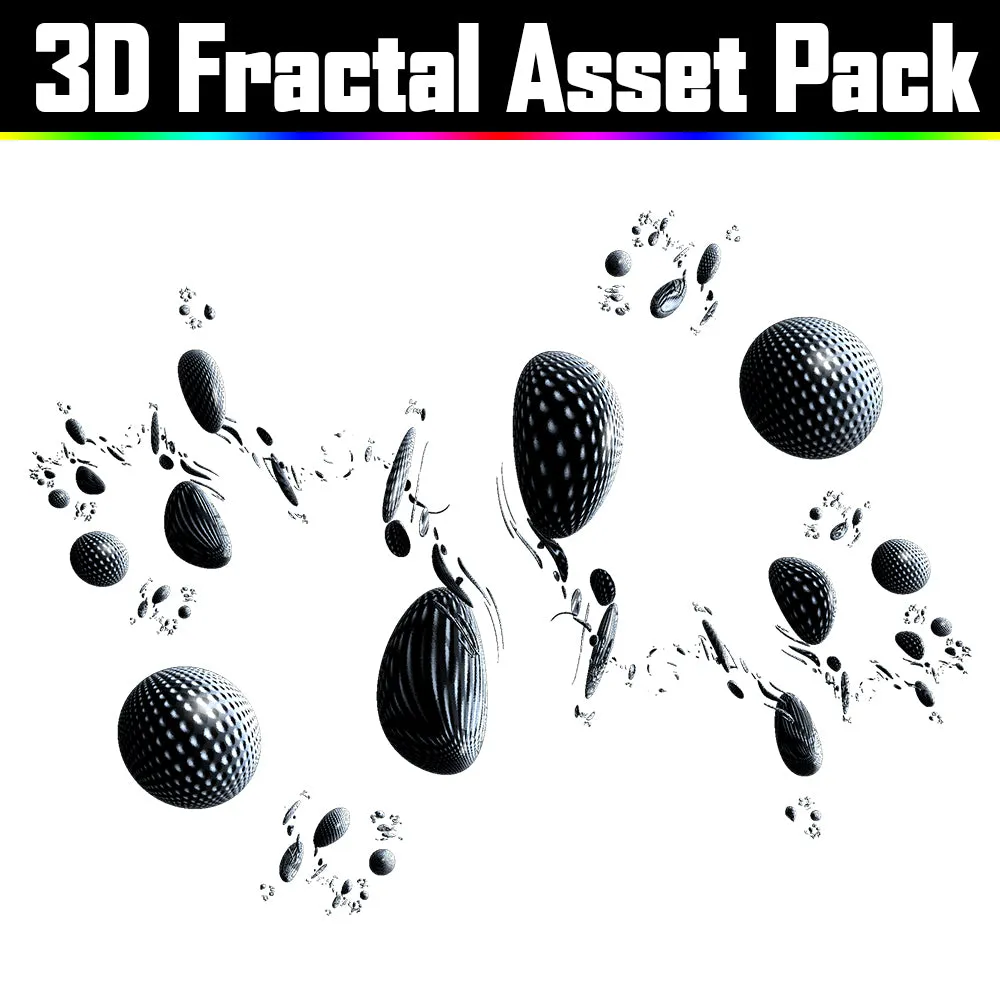 3D Fractal Asset Pack - Psychedelic Art Graphic Assets