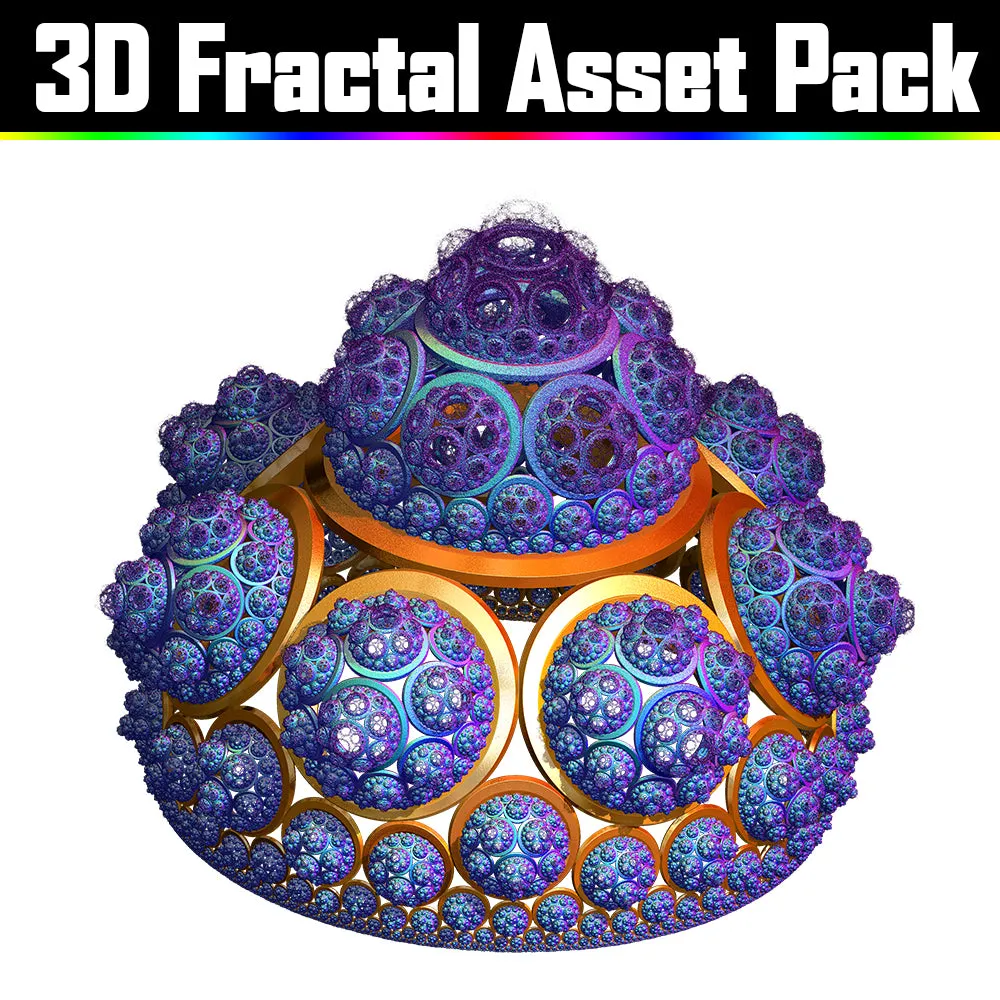 3D Fractal Asset Pack - Psychedelic Art Graphic Assets
