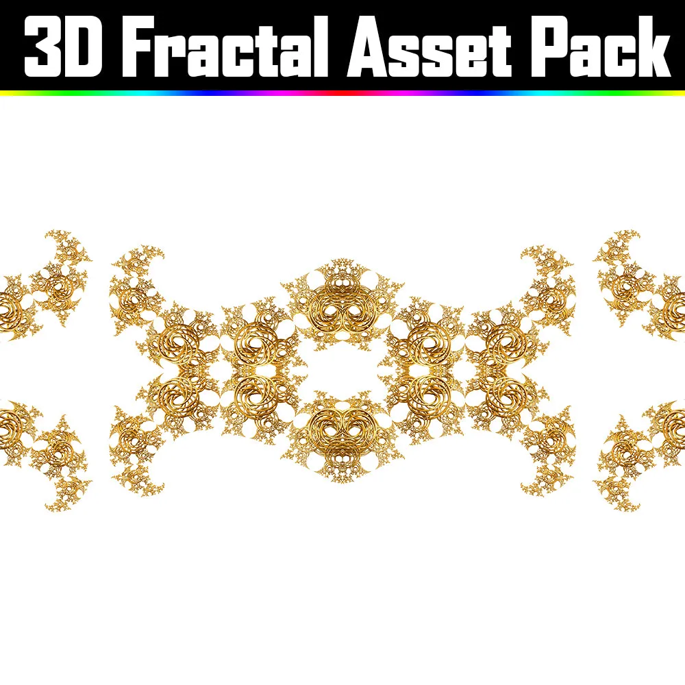 3D Fractal Asset Pack - Psychedelic Art Graphic Assets