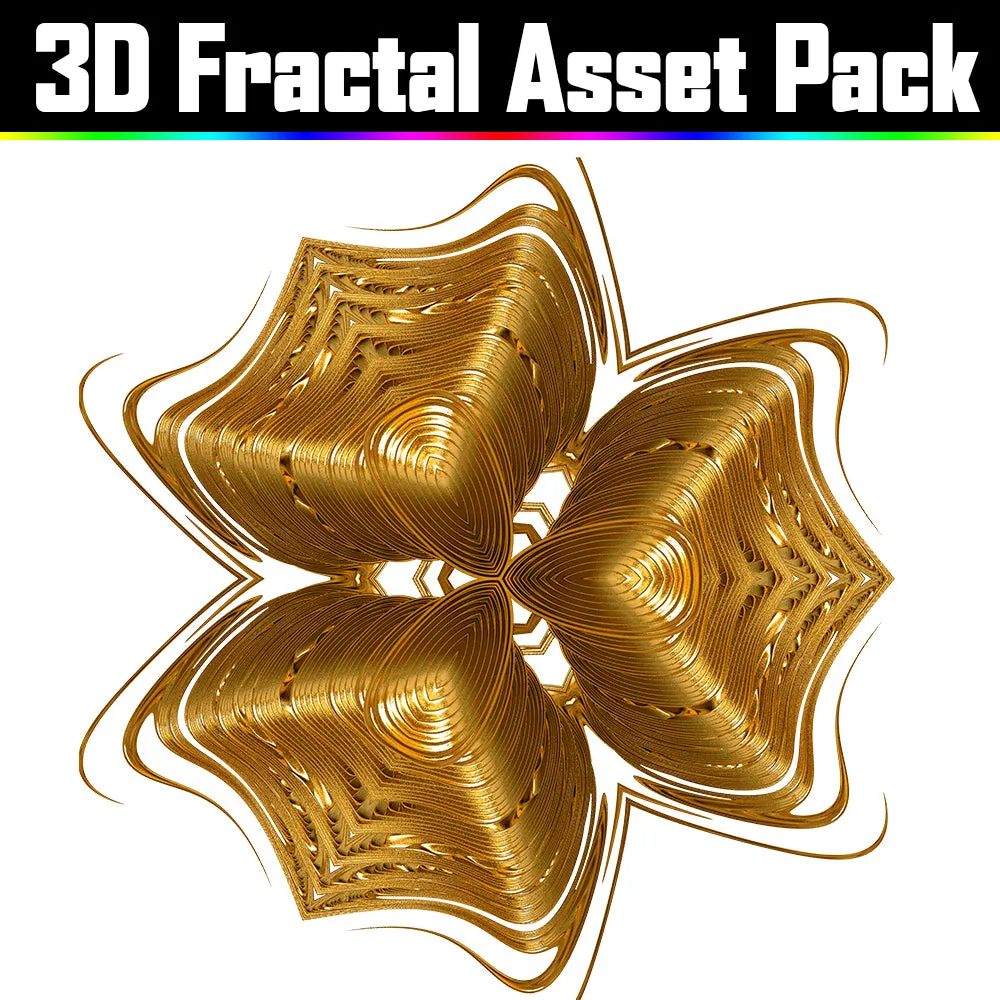 3D Fractal Asset Pack - Psychedelic Art Graphic Assets