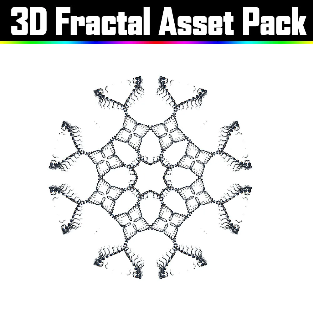 3D Fractal Asset Pack - Psychedelic Art Graphic Assets