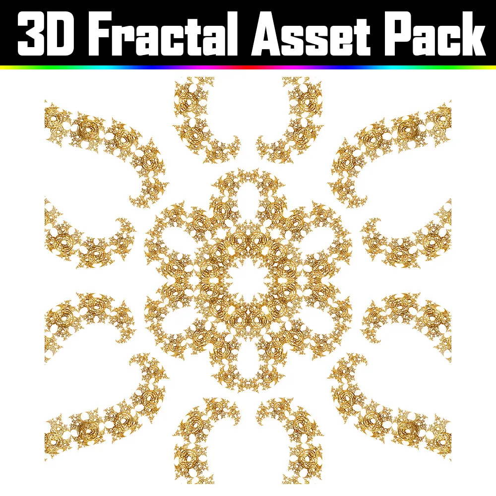 3D Fractal Asset Pack - Psychedelic Art Graphic Assets