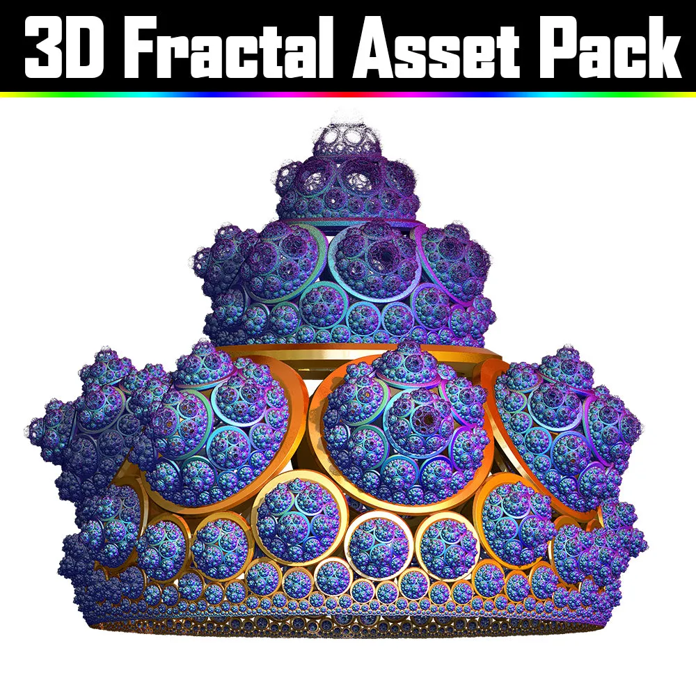 3D Fractal Asset Pack - Psychedelic Art Graphic Assets