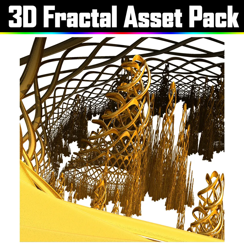 3D Fractal Asset Pack - Psychedelic Art Graphic Assets