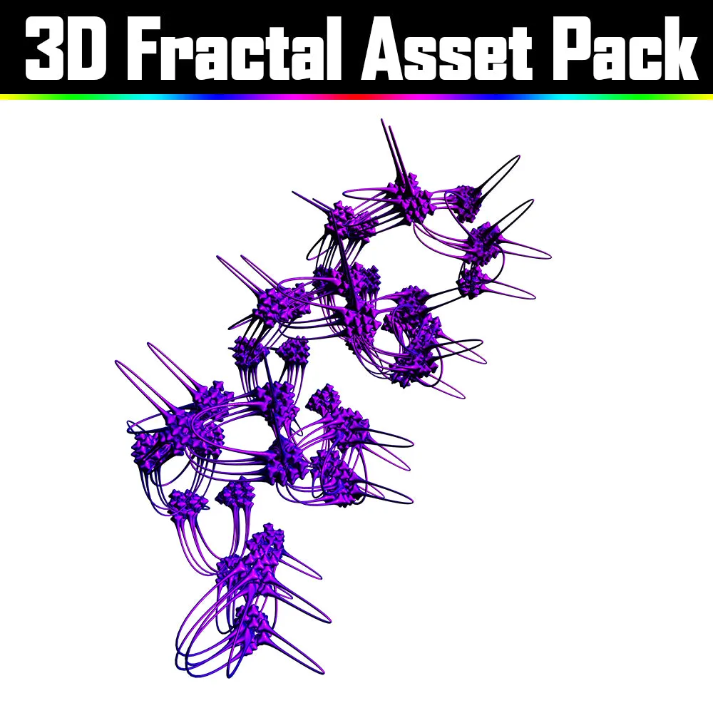 3D Fractal Asset Pack - Psychedelic Art Graphic Assets