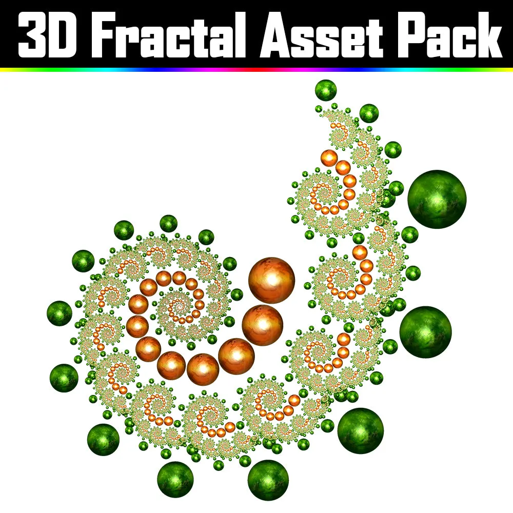 3D Fractal Asset Pack - Psychedelic Art Graphic Assets