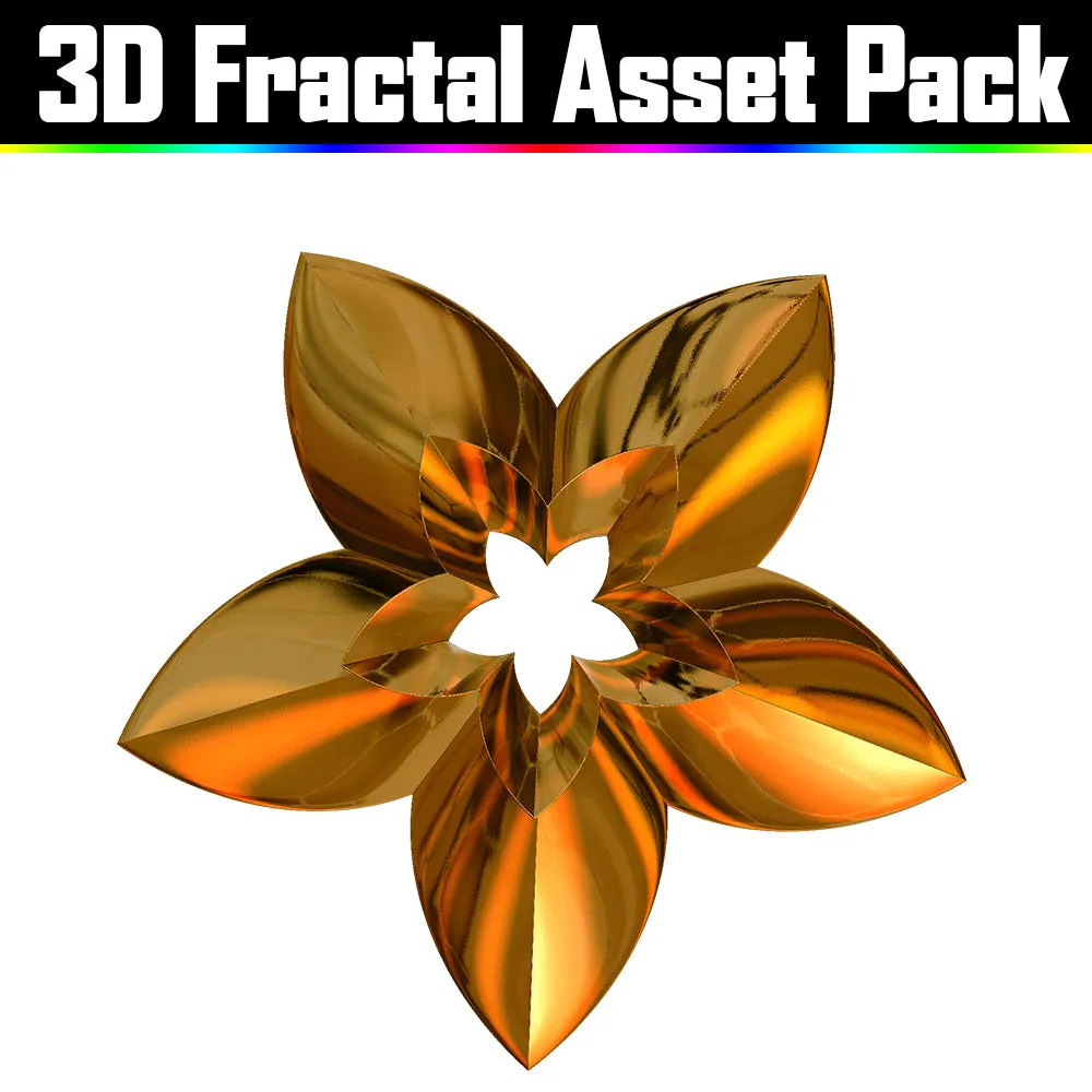 3D Fractal Asset Pack - Psychedelic Art Graphic Assets
