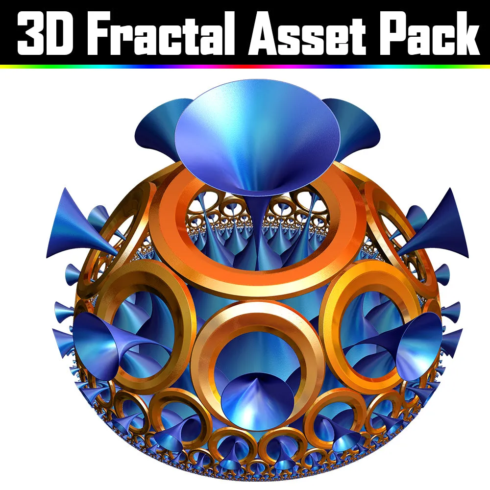 3D Fractal Asset Pack - Psychedelic Art Graphic Assets