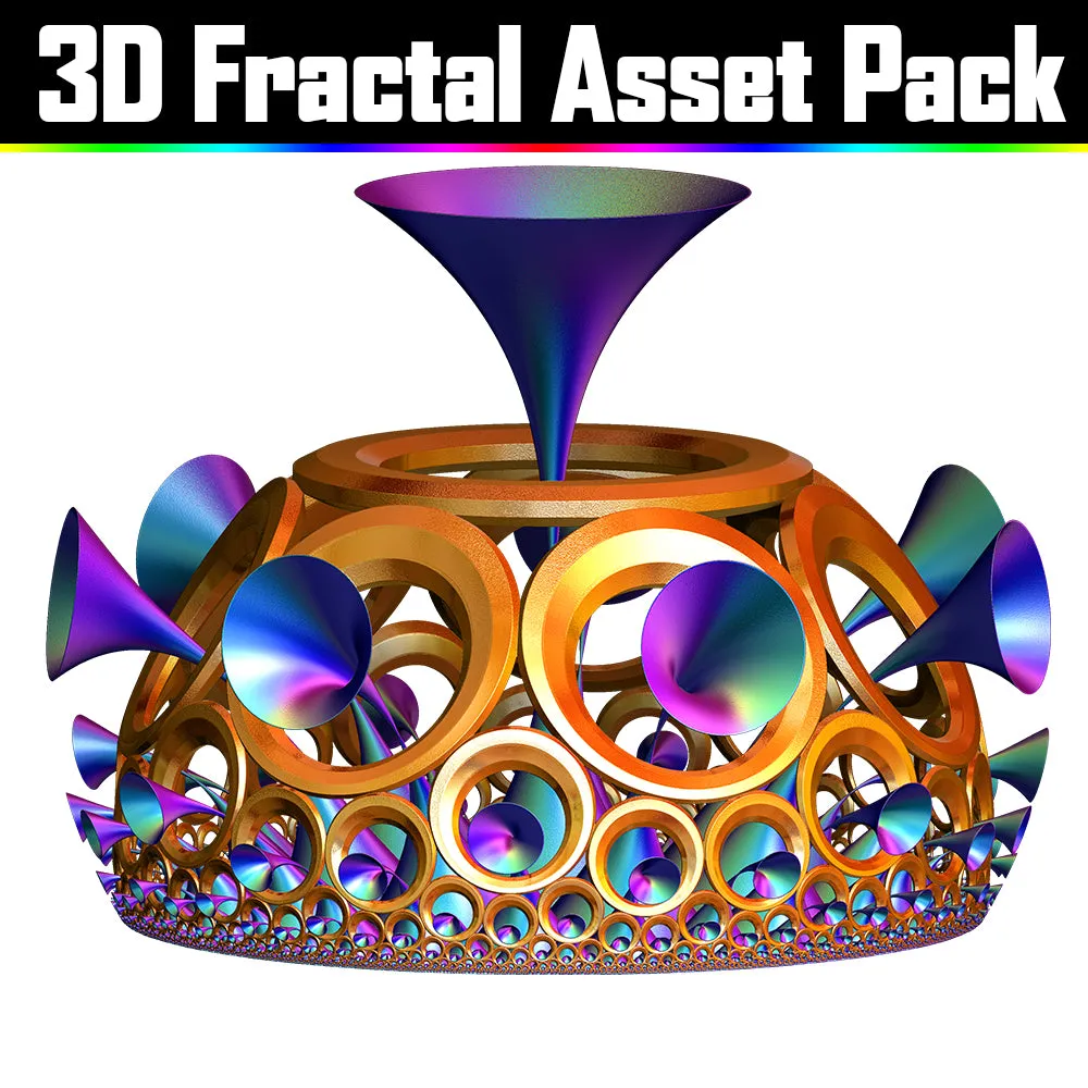 3D Fractal Asset Pack - Psychedelic Art Graphic Assets