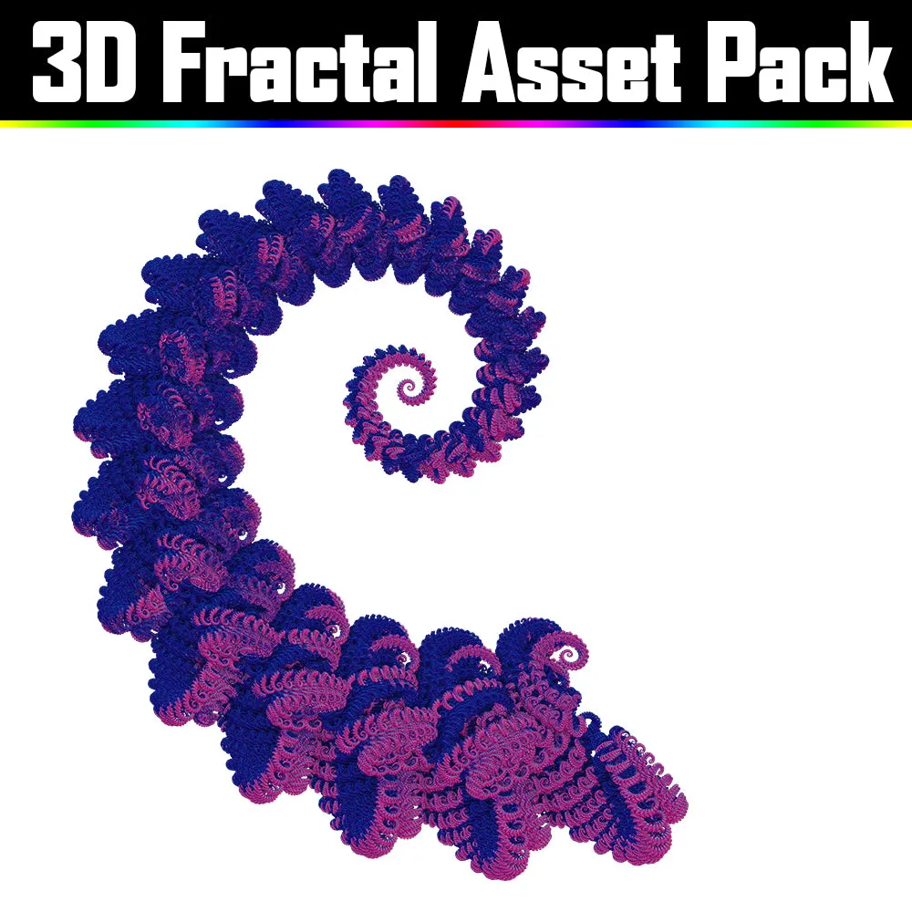 3D Fractal Asset Pack - Psychedelic Art Graphic Assets
