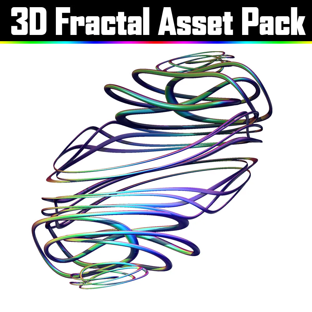 3D Fractal Asset Pack - Psychedelic Art Graphic Assets
