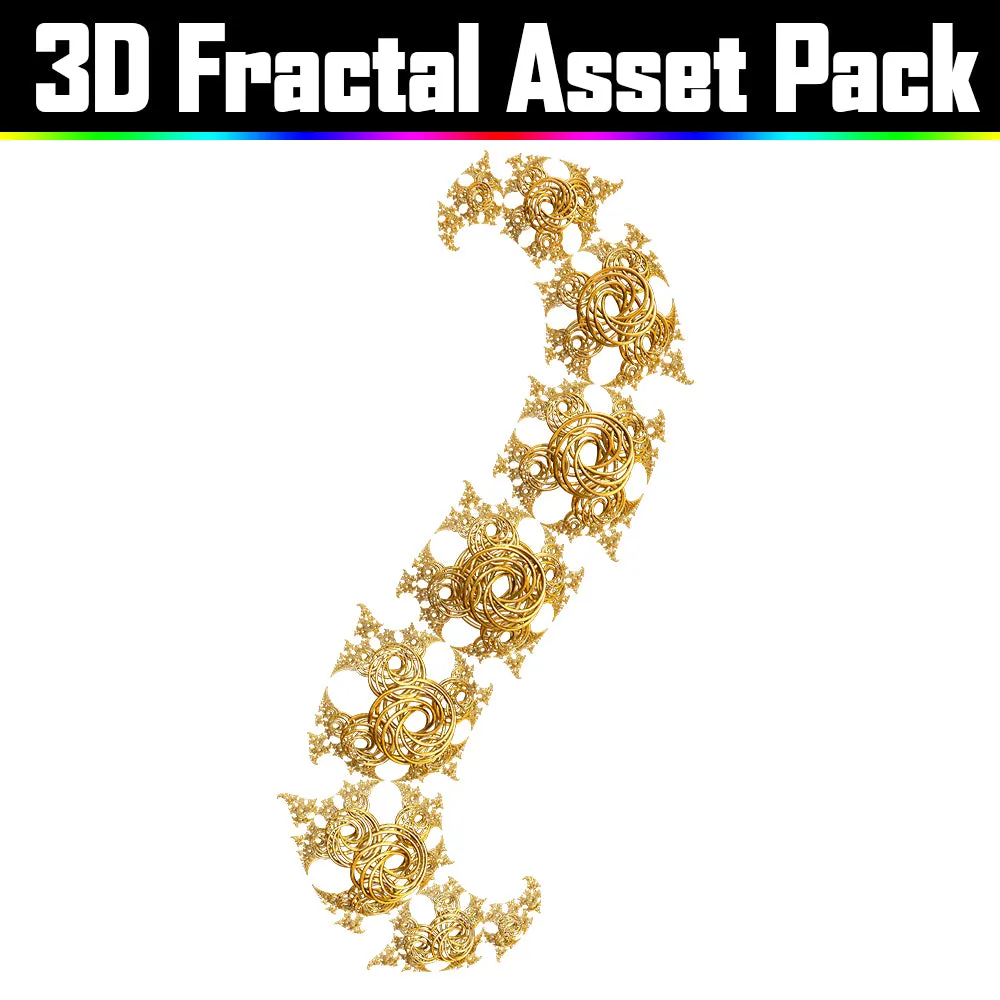 3D Fractal Asset Pack - Psychedelic Art Graphic Assets