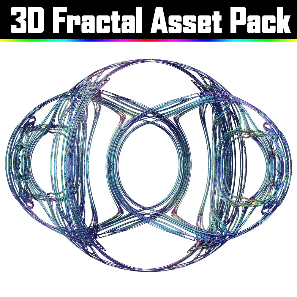 3D Fractal Asset Pack - Psychedelic Art Graphic Assets