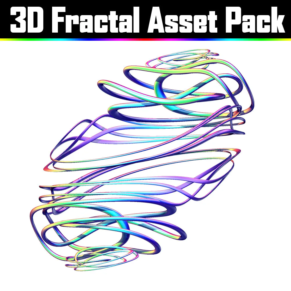 3D Fractal Asset Pack - Psychedelic Art Graphic Assets