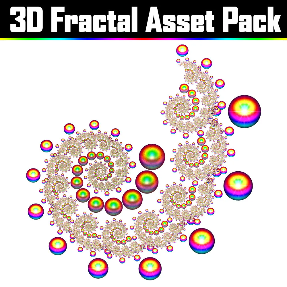 3D Fractal Asset Pack - Psychedelic Art Graphic Assets