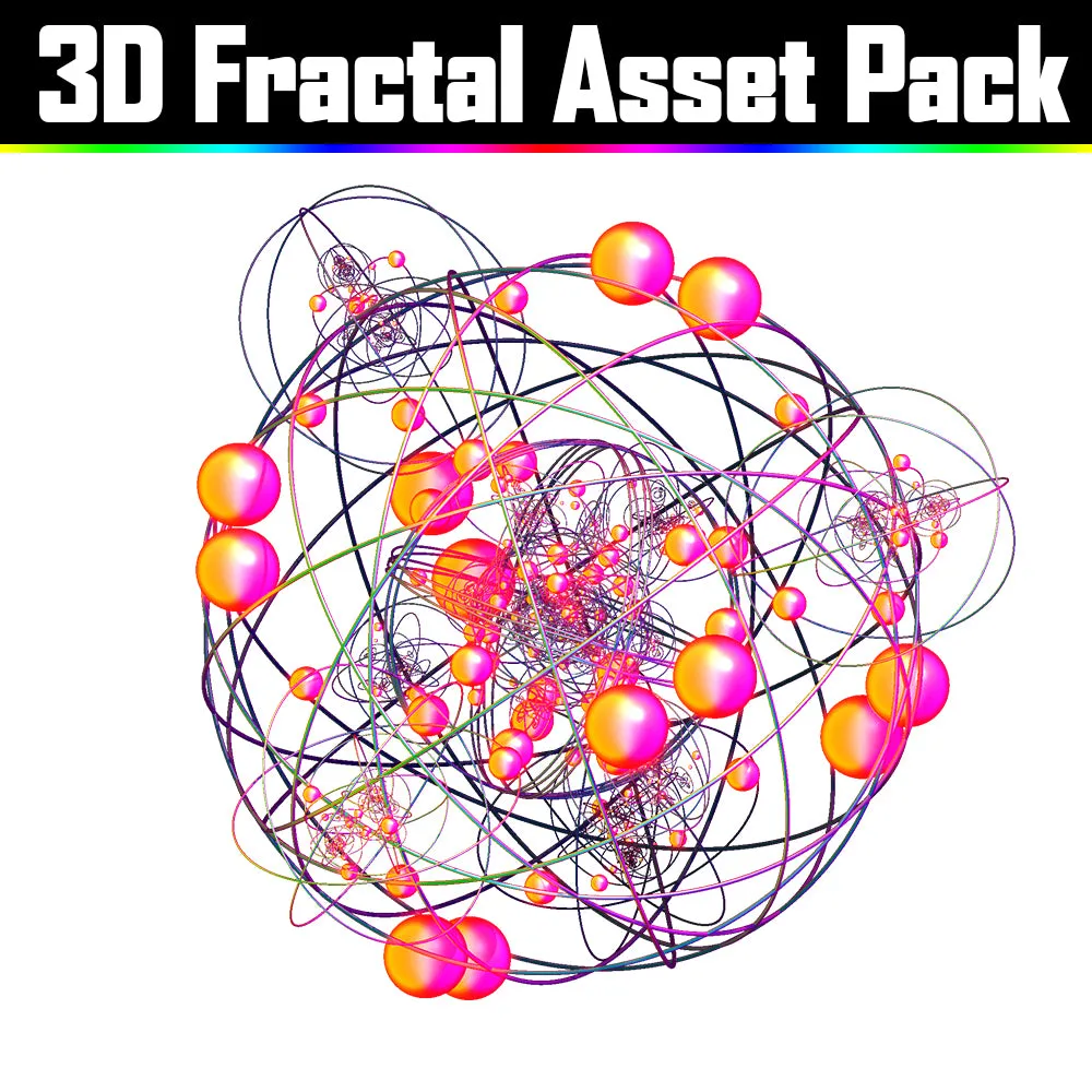 3D Fractal Asset Pack - Psychedelic Art Graphic Assets