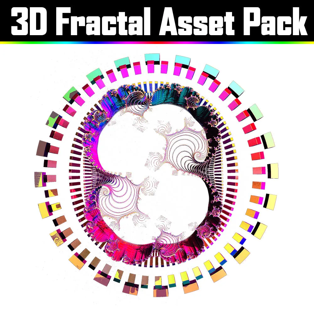 3D Fractal Asset Pack - Psychedelic Art Graphic Assets