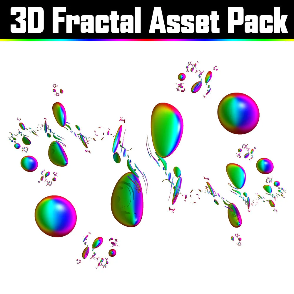 3D Fractal Asset Pack - Psychedelic Art Graphic Assets