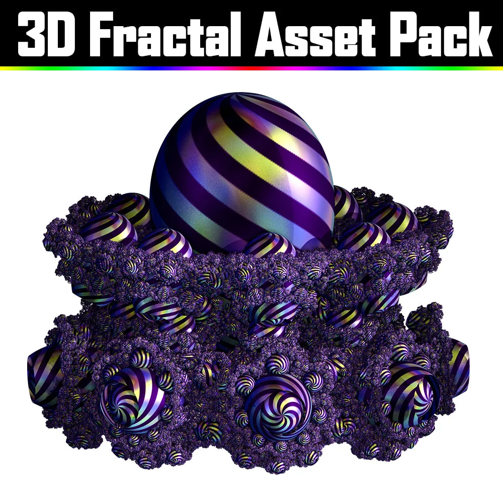 3D Fractal Asset Pack - Psychedelic Art Graphic Assets