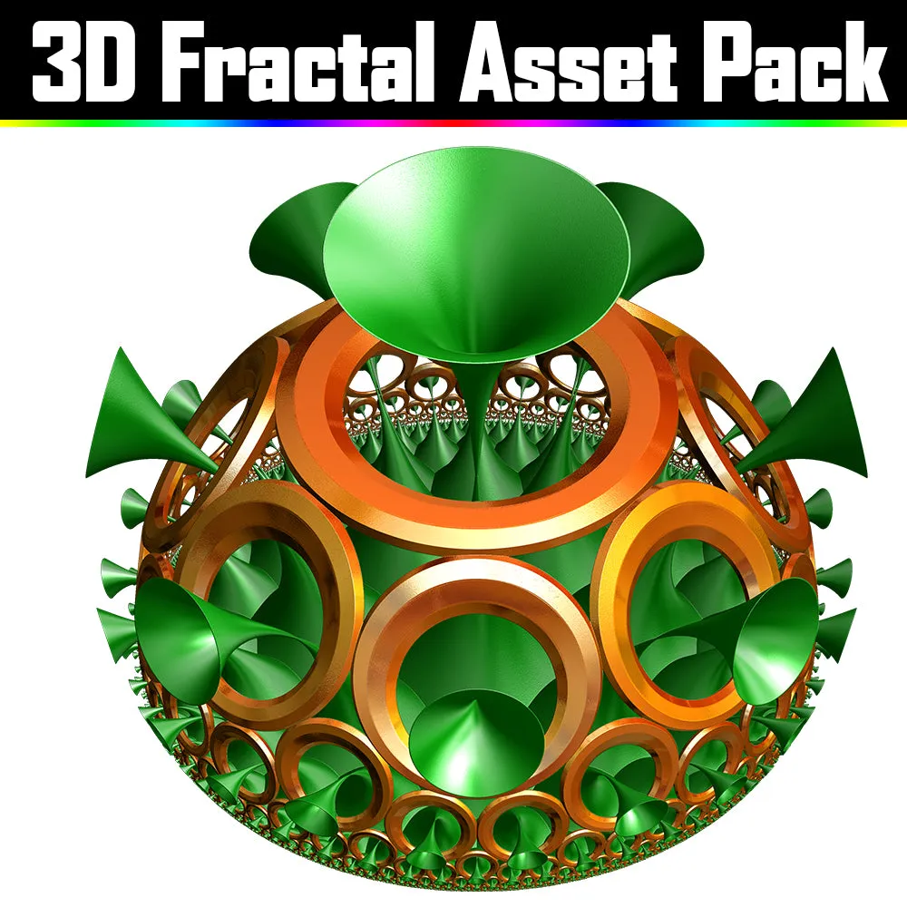 3D Fractal Asset Pack - Psychedelic Art Graphic Assets