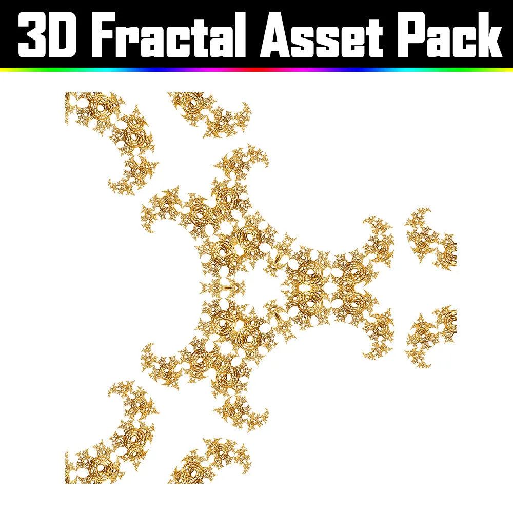 3D Fractal Asset Pack - Psychedelic Art Graphic Assets