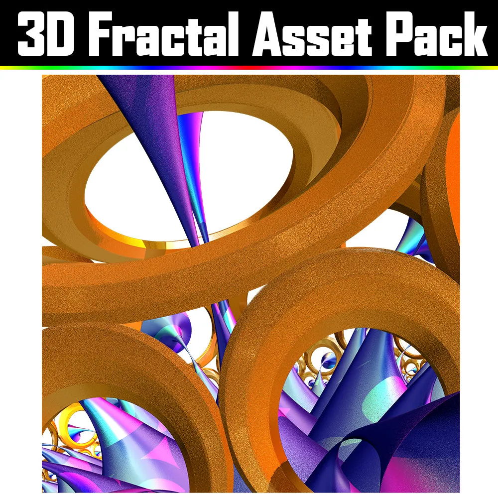 3D Fractal Asset Pack - Psychedelic Art Graphic Assets