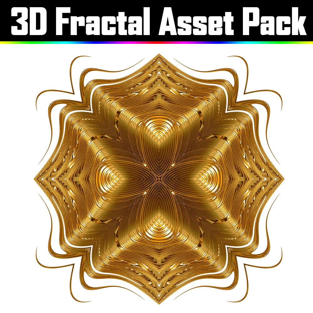 3D Fractal Asset Pack - Psychedelic Art Graphic Assets