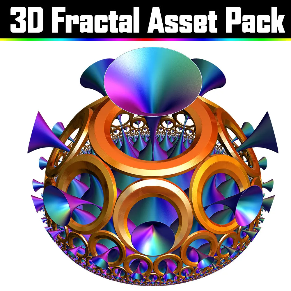 3D Fractal Asset Pack - Psychedelic Art Graphic Assets