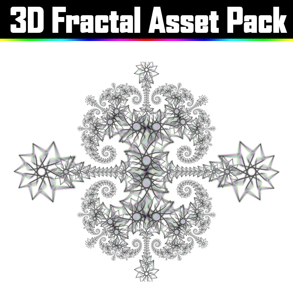 3D Fractal Asset Pack - Psychedelic Art Graphic Assets