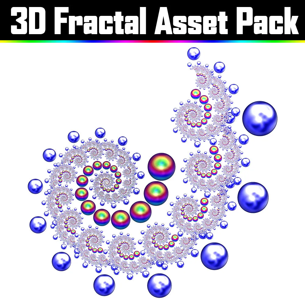 3D Fractal Asset Pack - Psychedelic Art Graphic Assets
