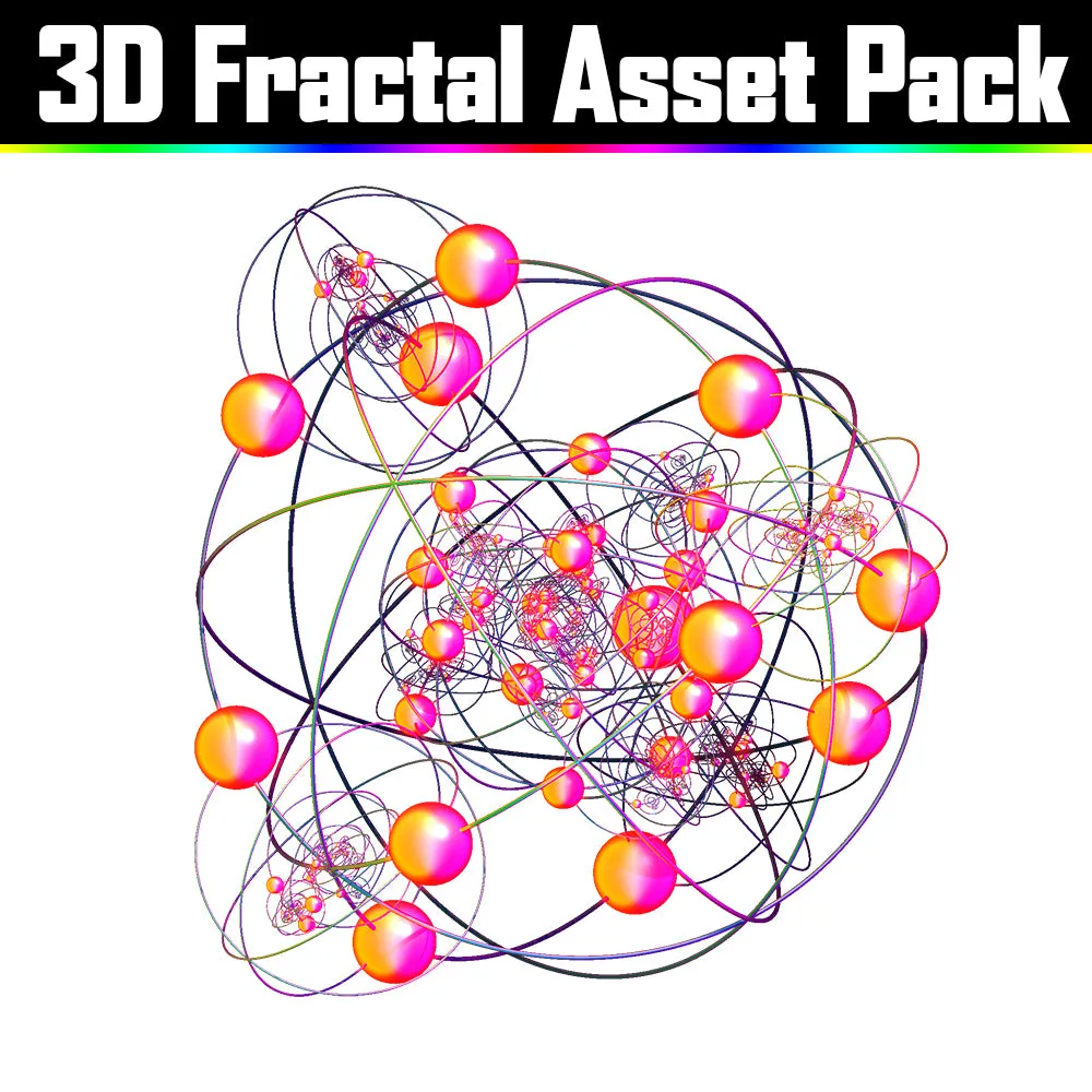 3D Fractal Asset Pack - Psychedelic Art Graphic Assets