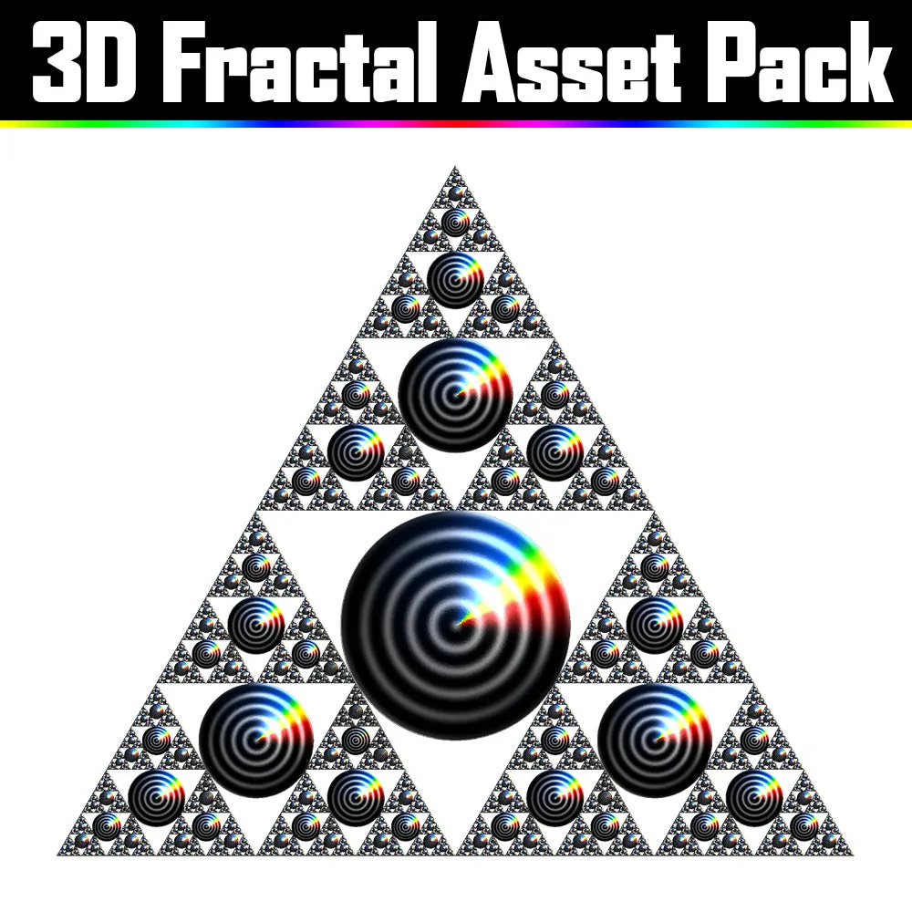 3D Fractal Asset Pack - Psychedelic Art Graphic Assets