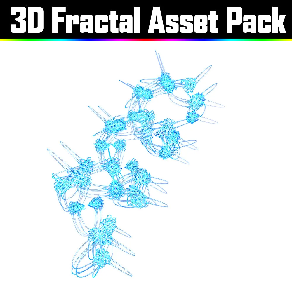 3D Fractal Asset Pack - Psychedelic Art Graphic Assets