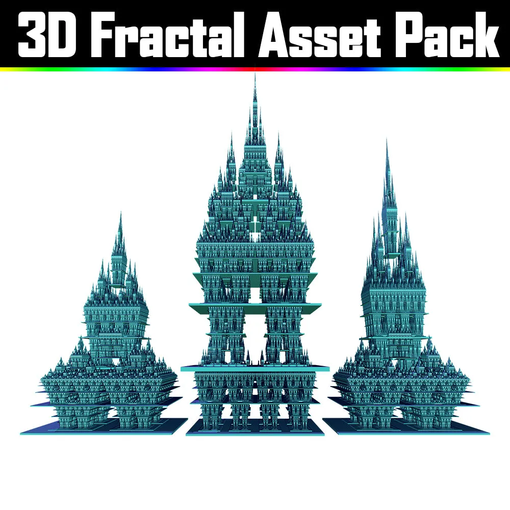 3D Fractal Asset Pack - Psychedelic Art Graphic Assets