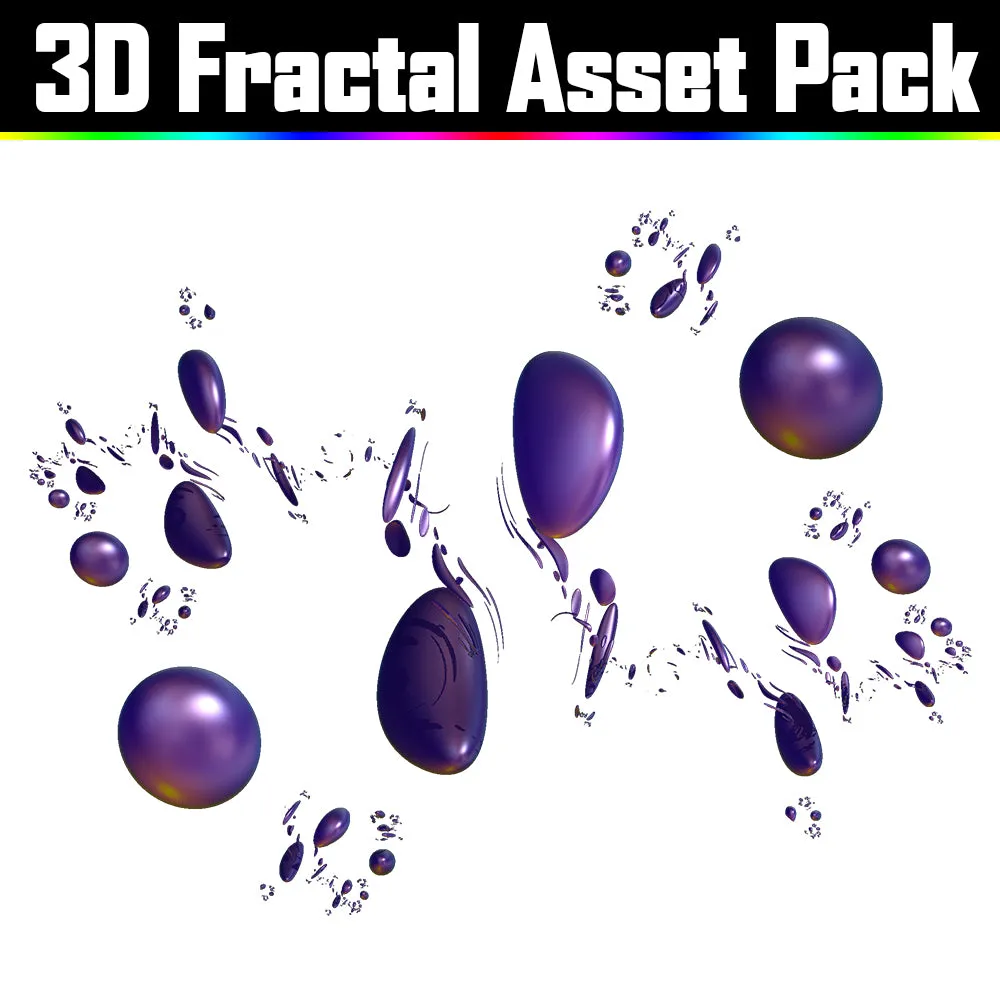 3D Fractal Asset Pack - Psychedelic Art Graphic Assets