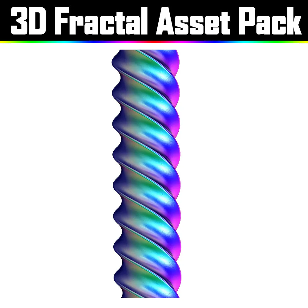 3D Fractal Asset Pack - Psychedelic Art Graphic Assets
