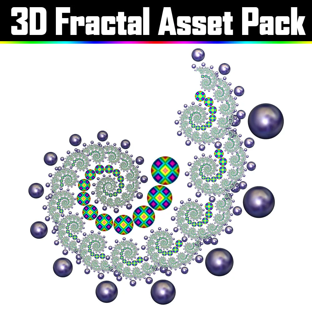 3D Fractal Asset Pack - Psychedelic Art Graphic Assets