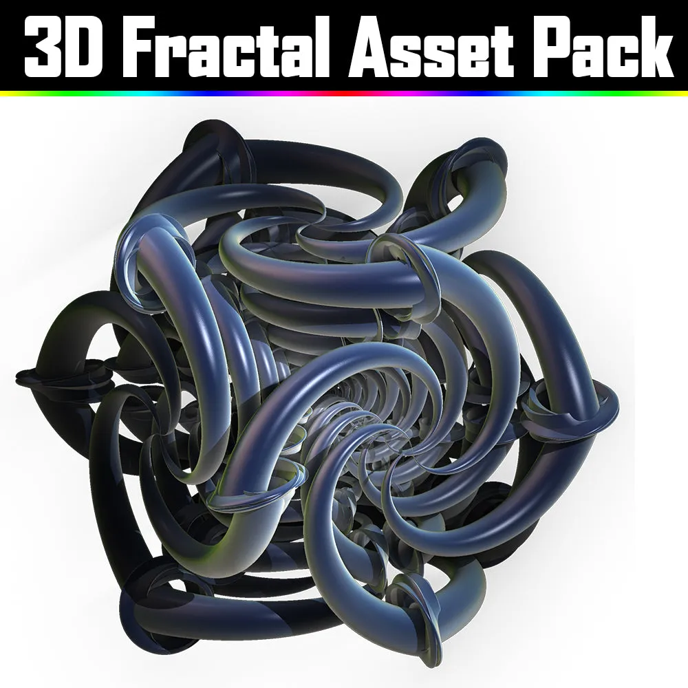 3D Fractal Asset Pack - Psychedelic Art Graphic Assets