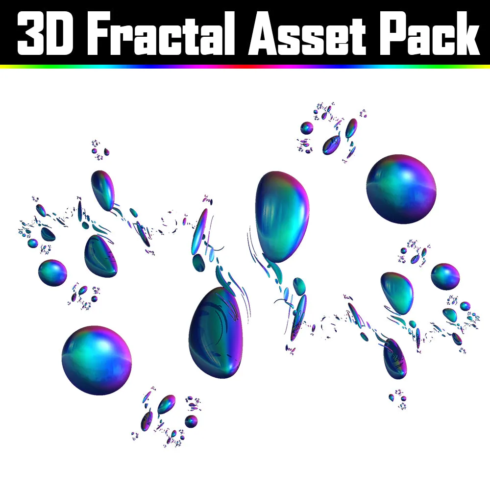 3D Fractal Asset Pack - Psychedelic Art Graphic Assets