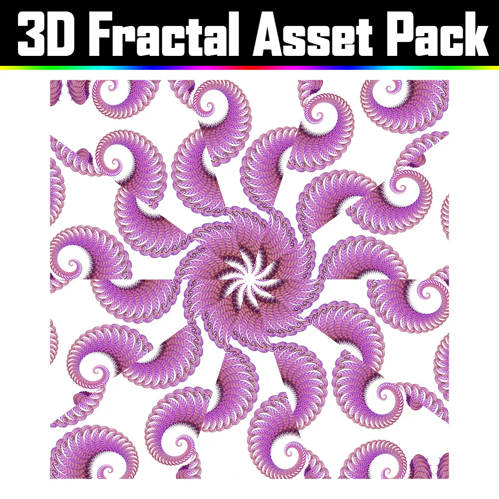 3D Fractal Asset Pack - Psychedelic Art Graphic Assets