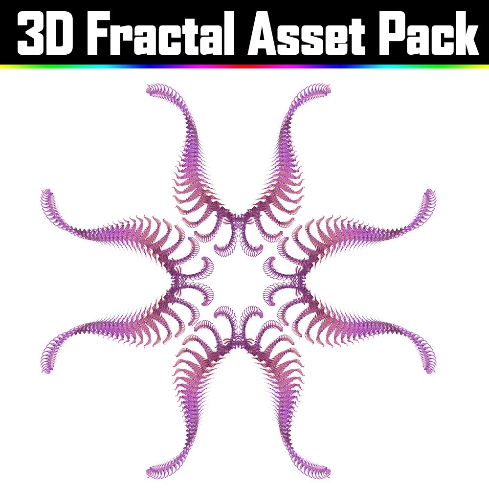 3D Fractal Asset Pack - Psychedelic Art Graphic Assets
